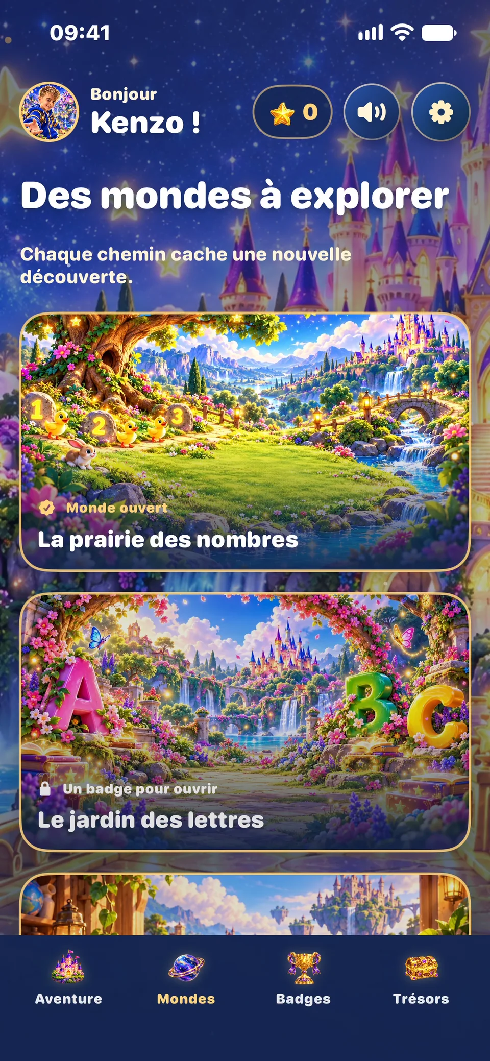 Des mondes à explorer sur iPhone : les étoiles scintillent au-dessus de la carte