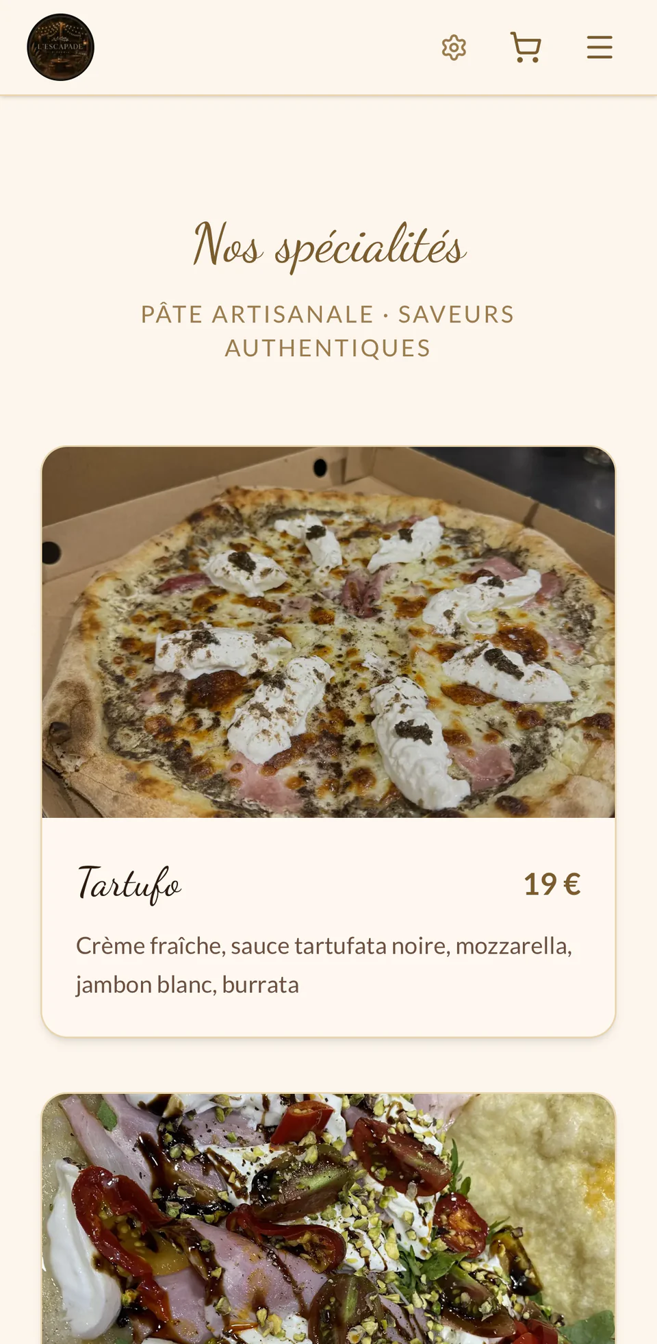 Les spécialités de l’accueil : Tartufo, Parma