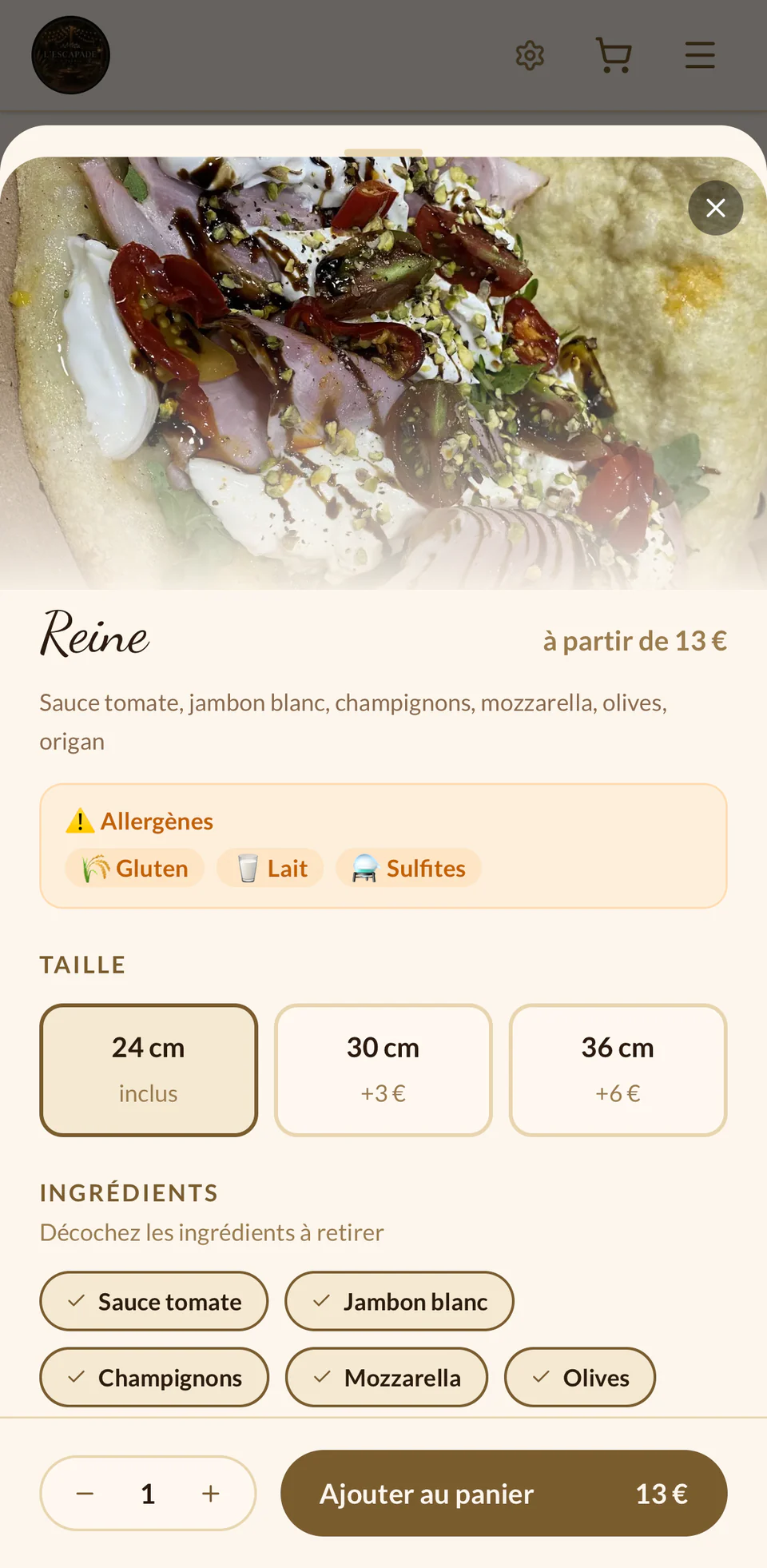 Fiche de la Reine : photo, composition, allergènes et tailles