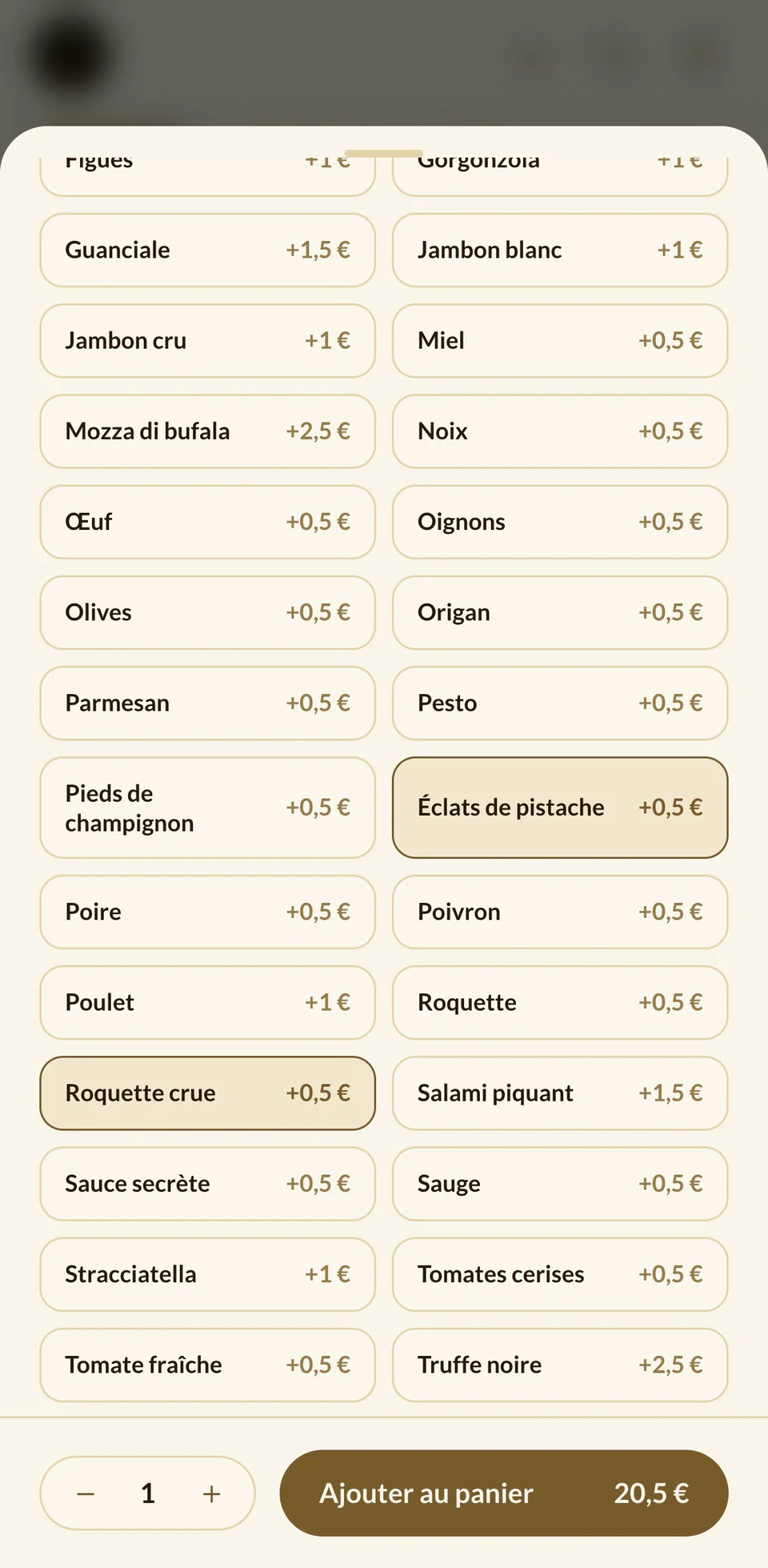 Ajout au panier, quantité passée à deux puis revenue à une