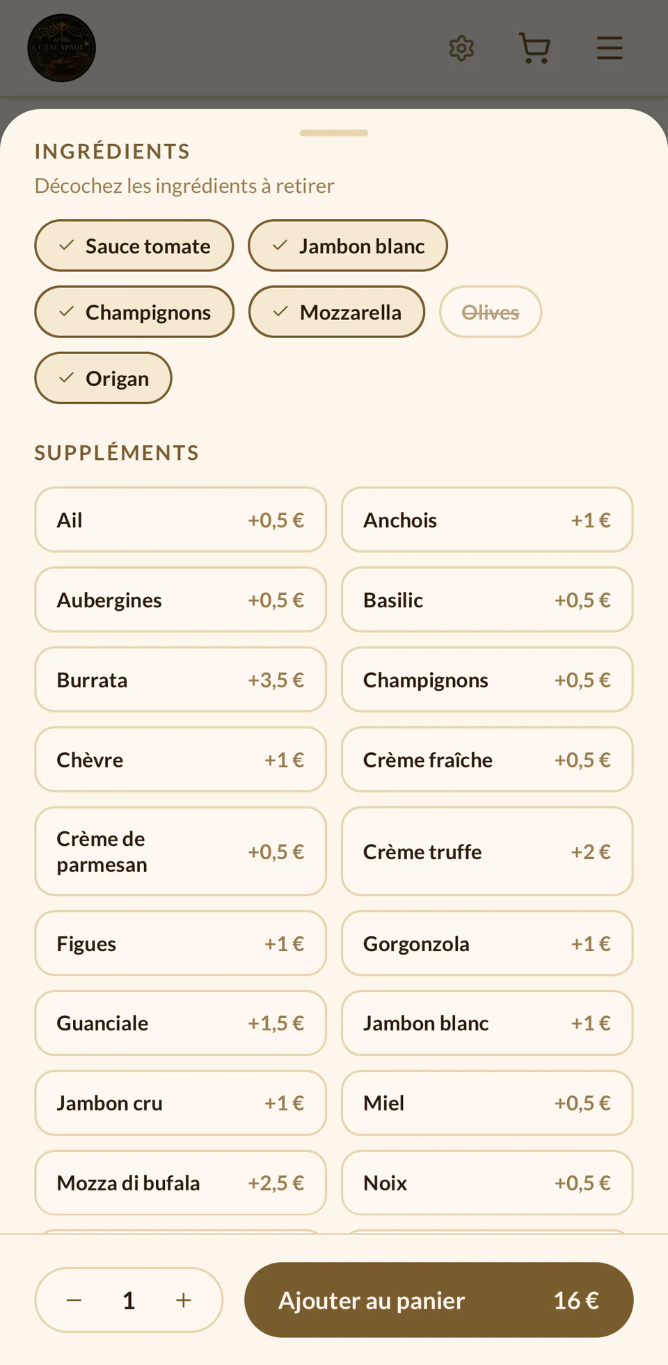 Ingrédients à retirer