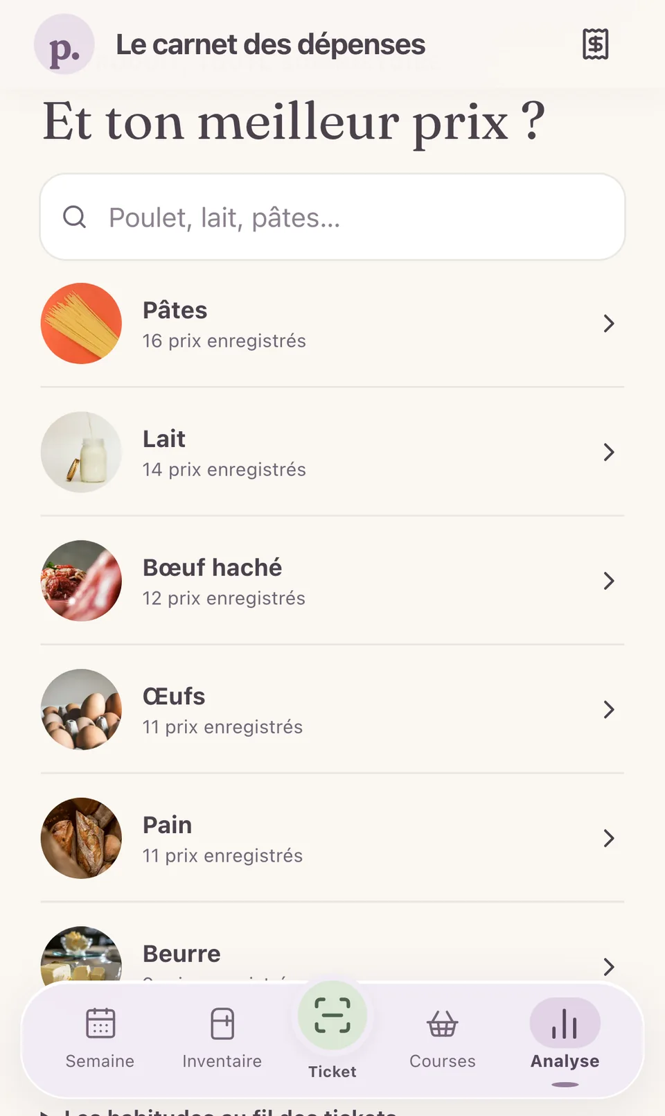 Historique des meilleurs prix par produit