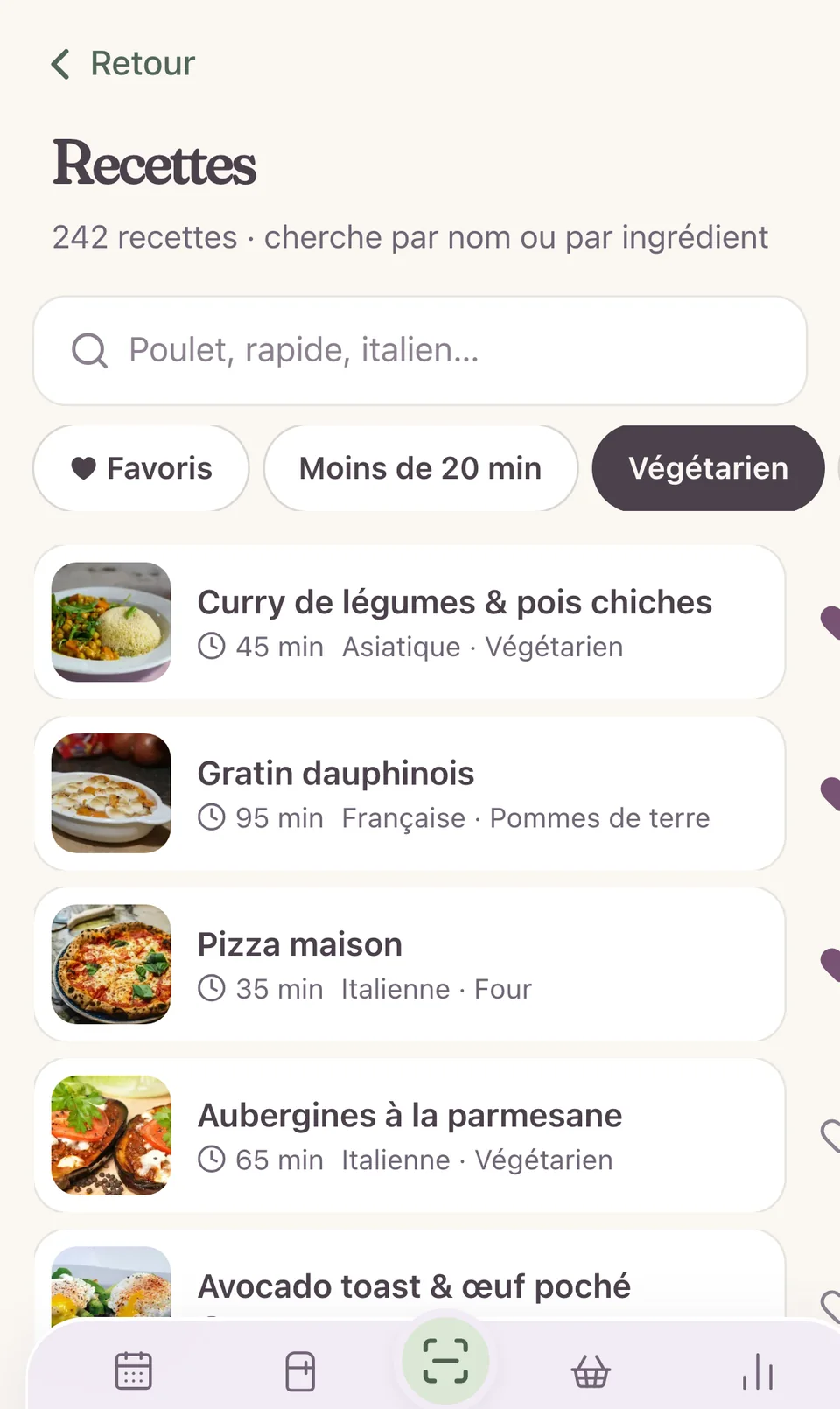 Recettes végétariennes